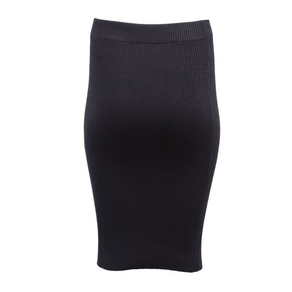 Vince Ribbed-Knit Midi Skirt in Navy Blue Cotton,Specials : American Fashion Style Bags On Sale